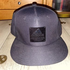Adidas Mens Black and Matte Black Flat Brim SnapBack Hat